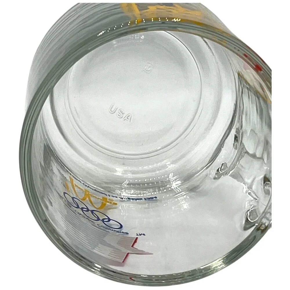 Pair of 1984 McDonalds Olympic Glass Mugs LA Olympic Committee Logo Sports Icons - Picture 6 of 8